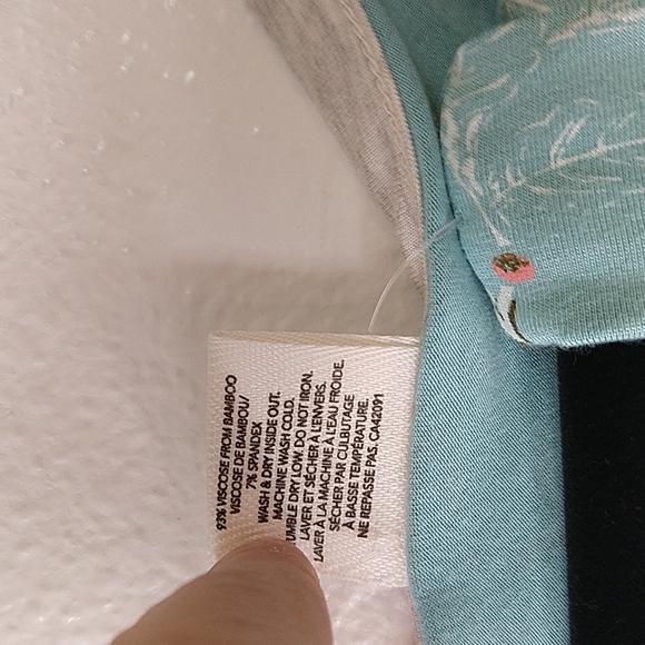 This is J Henley Harem Long Sleeve Bamboo Jammers Pajama Top and Headband New - Picture 5 of 8